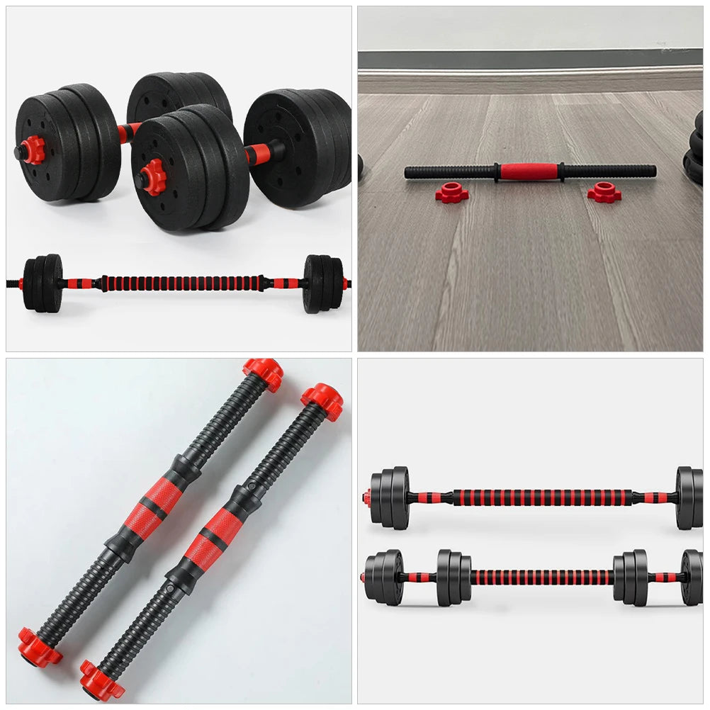 1 set Dumbbell Bar 40cm Steel PVC Material Non Slip Handle Durable Practical Weightlifting Equipment Rod Connection System