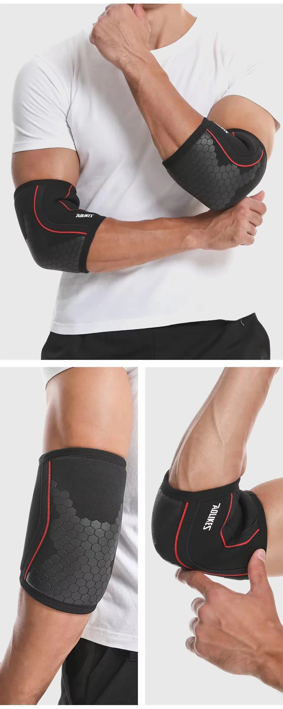 AOLIKES 1 Pair 7MM Knee Sleeves Support Injury Recovery - Neoprene Knee Brace Knee Support for Squats, Running & Gym Workout