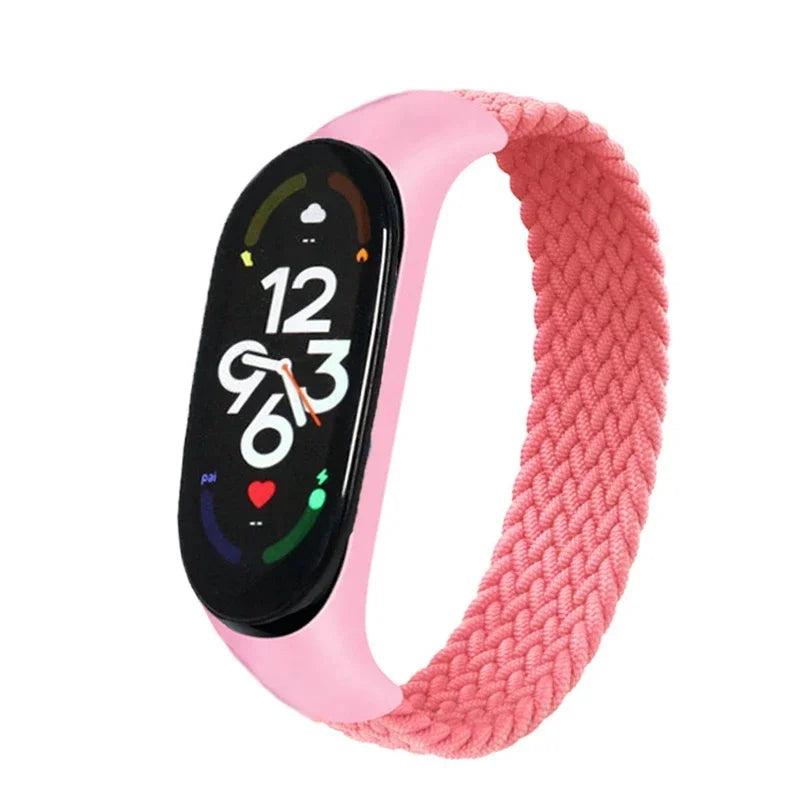 Braided Solo Loop for xiaomi Mi band 7 Watch Strap Nylon watchband NFC Bracelet smart Miband6 belt correa on Mi band 7 6 5 4 3