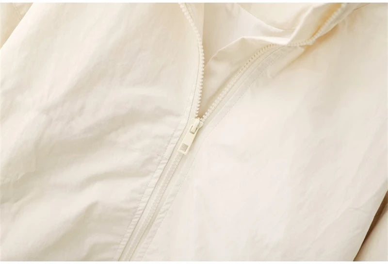 Spring Autumn Thin Cardigan Jacket Women's 2025 Jackets Zipper Long Sleeve Simple Fashionable Solid High-necked Female Coat Tops