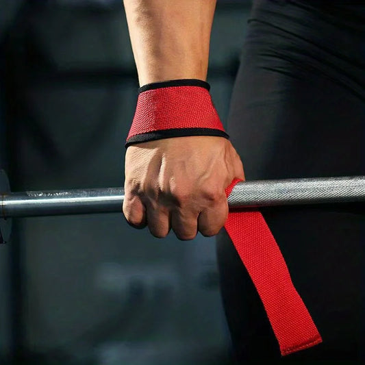1 Pair Weight Lifting Assistance Strap Dumbbell Fitness Pure Color Belt for Deadlifts fitness gloves
