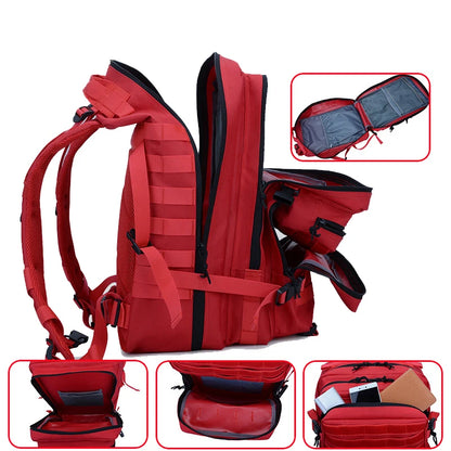 45L Tactical Backpack Outdoor Traveling Bag Fitness MOLLE Backpack School Pack GYM EDC Hiking Rucksack Witch Bottle Holder