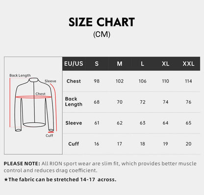 RION Winter Man Cycling Jersey MTB Jerseys Road Bike Shirts  Bicycle Clothing Long Sleeve Motorcross T-Shirt Windbreaker Fleece