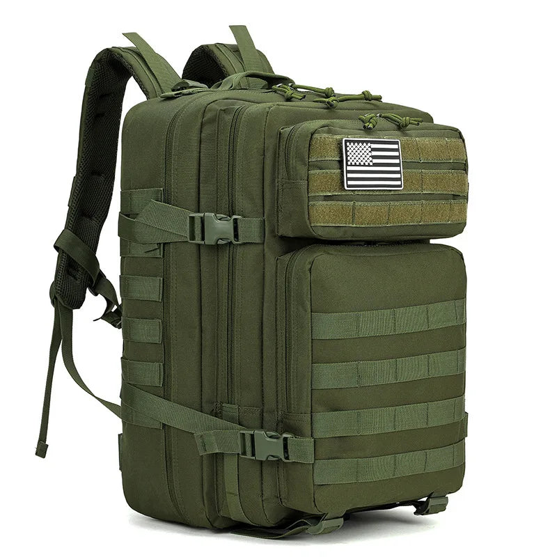45L Tactical Backpack Outdoor Traveling Bag Fitness MOLLE Backpack School Pack GYM EDC Hiking Rucksack Witch Bottle Holder