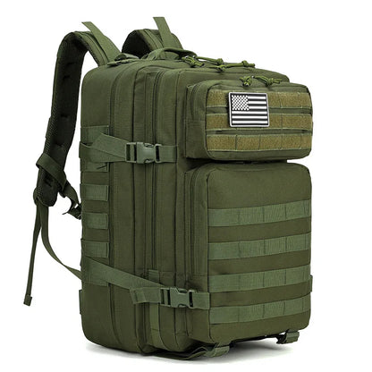 45L Tactical Backpack Outdoor Traveling Bag Fitness MOLLE Backpack School Pack GYM EDC Hiking Rucksack Witch Bottle Holder