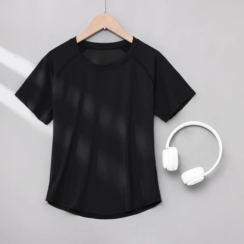 DRUR Yoga Tops Sportswear Woman Gym Shirts Breathable Quick Dry Short Sleeve Workout T Shirt Jogger Running T Shirt Yogawear New