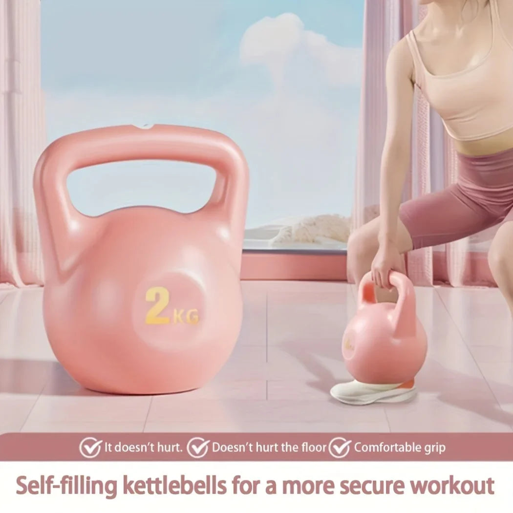 1Pc Adjustable Weight Self-filling Kettlebell, PVC Material, Multi-functional Home Fitness Equipment, Space-saving Design