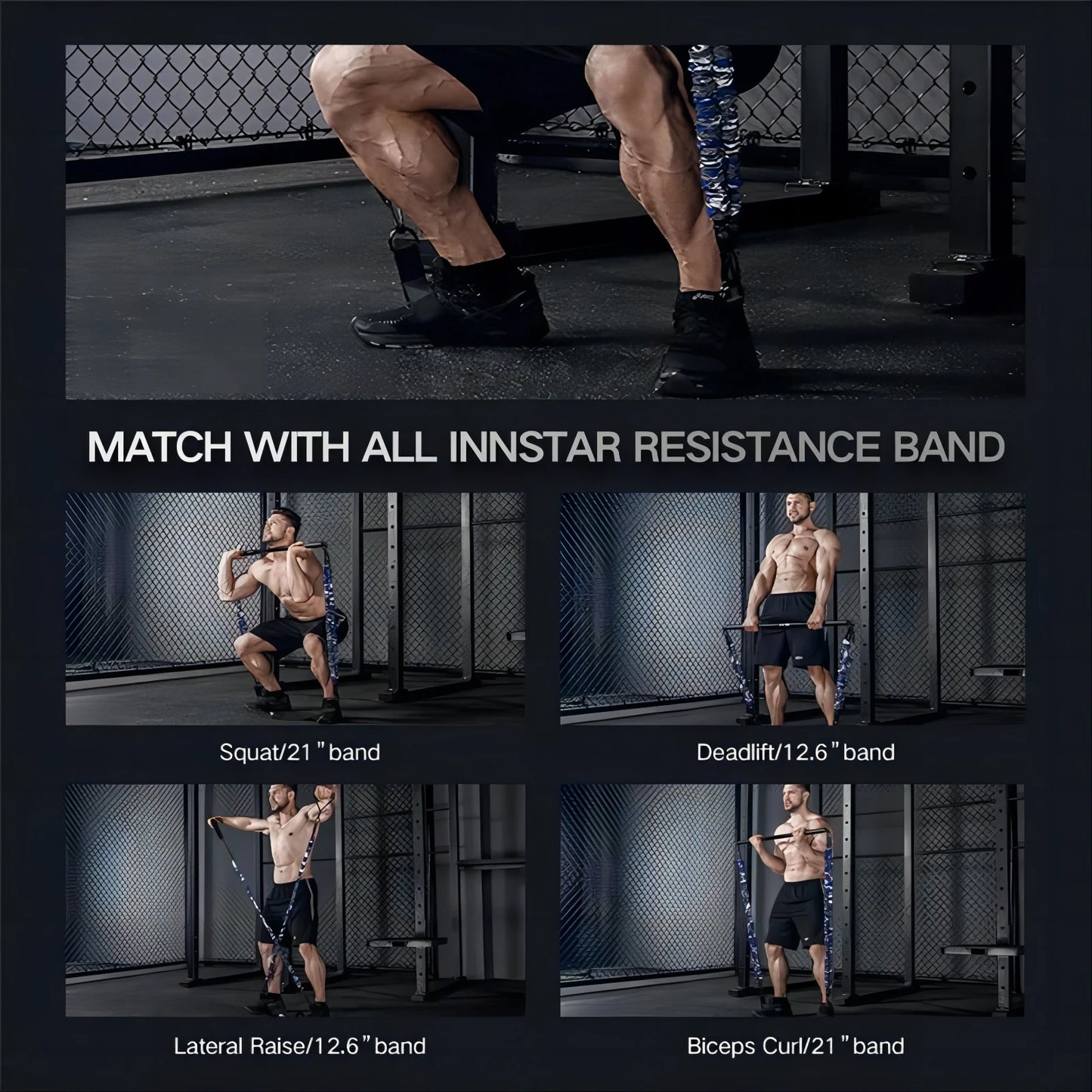 INNSTAR Resistance Bands Accessories Elastic Band Fitness Handle Foot Strap Gym Full Body Workout Bench Press Exercise Equipment