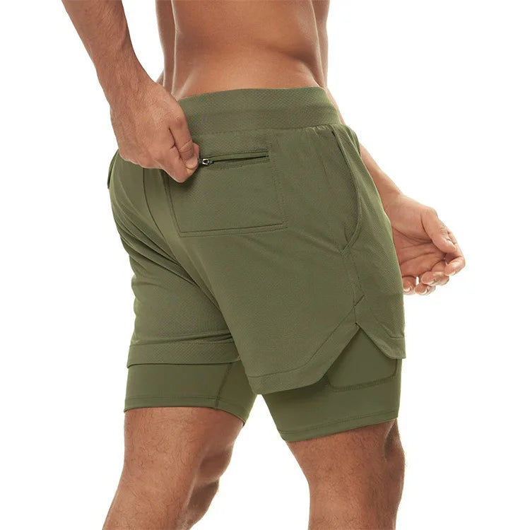 Camo Running Shorts Men Gym Sports Shorts 2 In 1 Quick Dry Workout Training Gym Fitness Jogging Short Pants Summer Men Shorts
