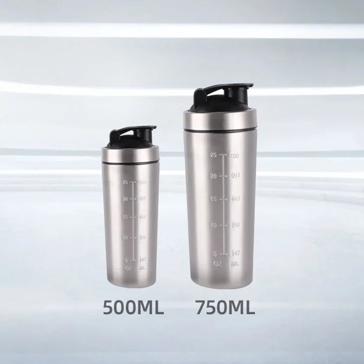 Stainless Steel Protein Shaker Cup Portable Fitness Sports Mug Nutrition Shakers Cup Water Bottles Water Cup Portable Shakers