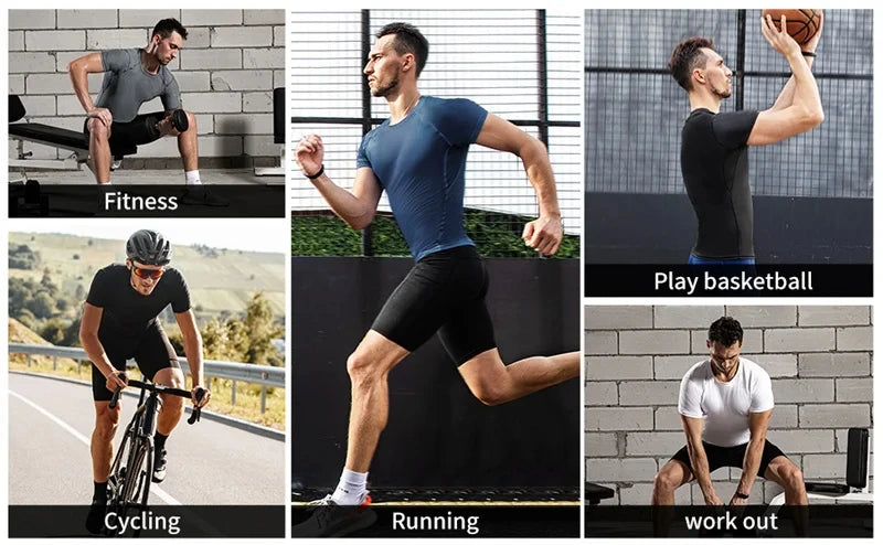 Bat Graphic Compression Shirts for Men Short Sleeve Rash Guard Gym Workout Running Tshirt Summer Athletic Quick Dry Tees Tops