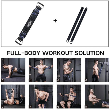 INNSTAR Resistance Band with Fitness Bar Chest Expander Bench Press Rubber Elastic Bands Home Gym Trainer Workout Equipment