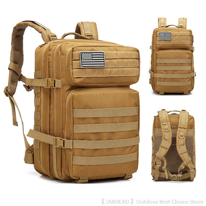45L Tactical Backpack Outdoor Traveling Bag Fitness MOLLE Backpack School Pack GYM EDC Hiking Rucksack Witch Bottle Holder