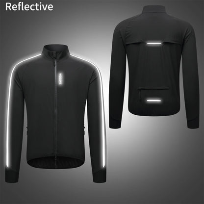 WOSAWE Men's Cycling Windbreaker Ultralight Reflective Windproof Jacket Men MTB Road Bike Wind Coat Long Sleeve Bicycle Clothing
