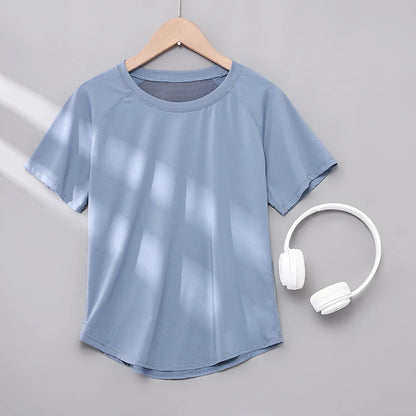 DRUR Yoga Tops Sportswear Woman Gym Shirts Breathable Quick Dry Short Sleeve Workout T Shirt Jogger Running T Shirt Yogawear New