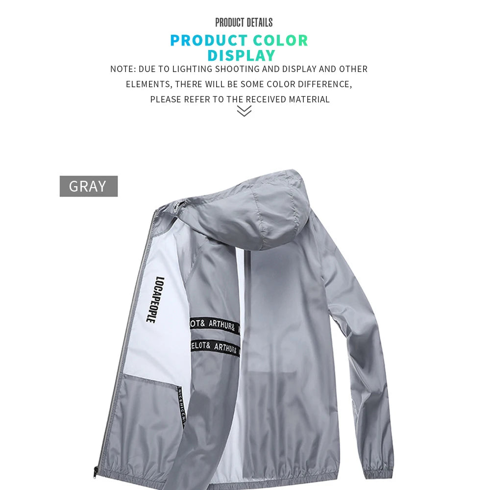 Sun Protection Male Summer Cycling Jacket Sports Casual Youth Coat Anti-UV Outdoor Sports Fitness Run Train Long Sleeve Fishing
