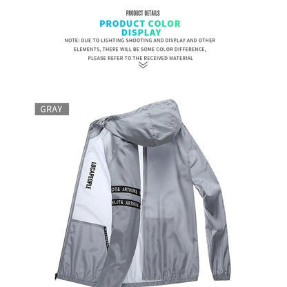 Sun Protection Male Summer Cycling Jacket Sports Casual Youth Coat Anti-UV Outdoor Sports Fitness Run Train Long Sleeve Fishing