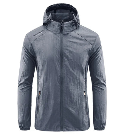Summer Men Hiking Fishing Cycling Hooded Gym Sport Windbreaker Ultra Light Coat Men Outdoor Quick Dry Sun-Protective Thin Jacket