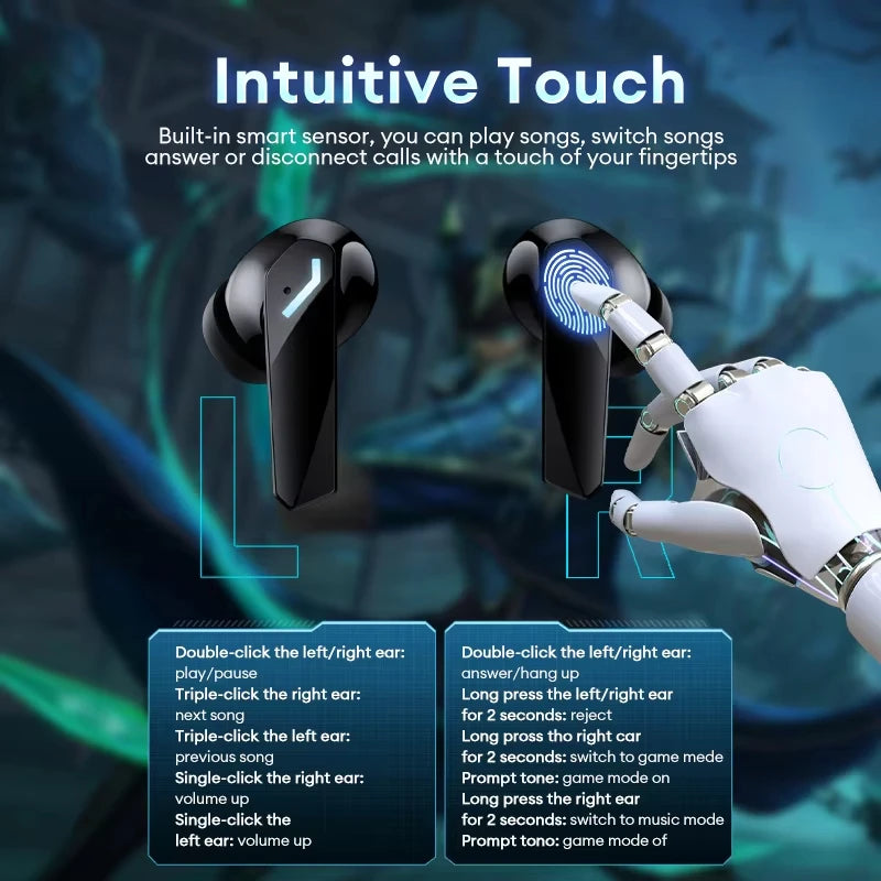 Original Lenovo XT53 Earphone Wireless Upgrade Bluetooth 5.4 Headphones Noise Reduction LED Earbuds Low Latency Gaming Headset