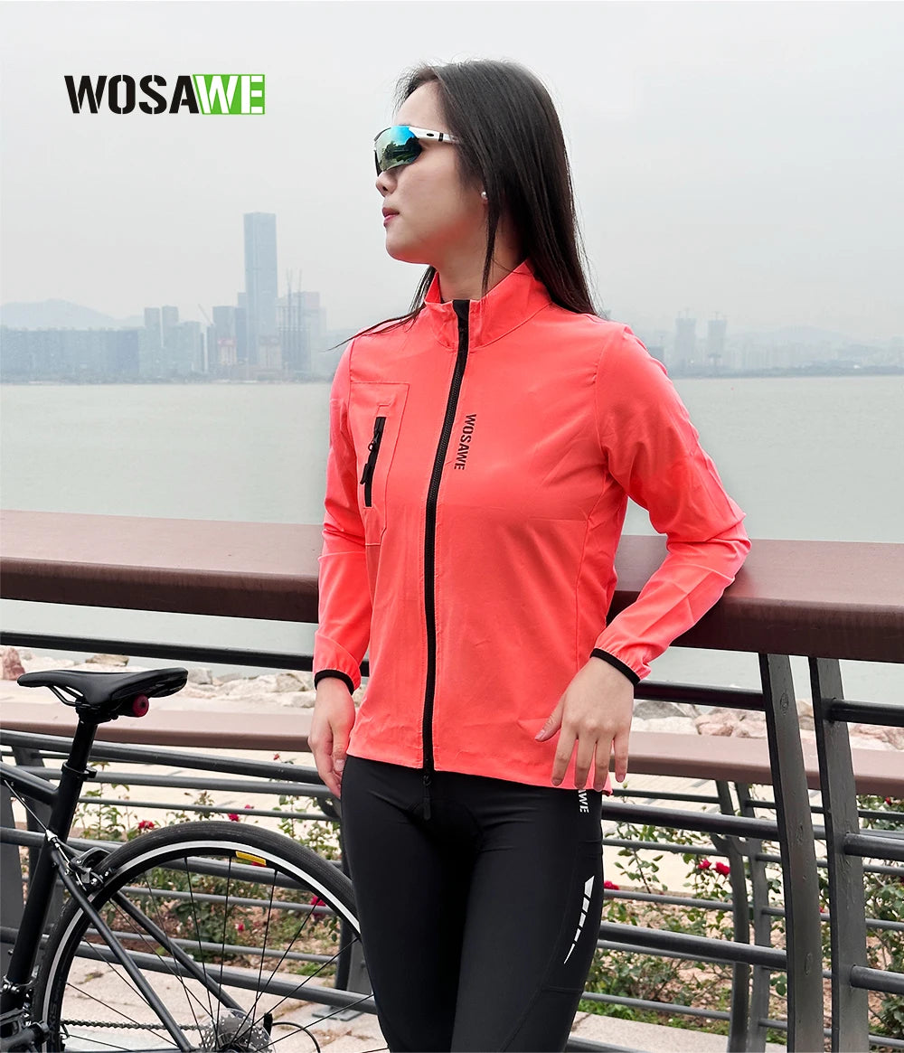 WOSAWE Cycling Team Ultralight MTB Bike Jackets Casual Women's Windbreaker Anti-UV Riding Jacket Bicycle Clothing
