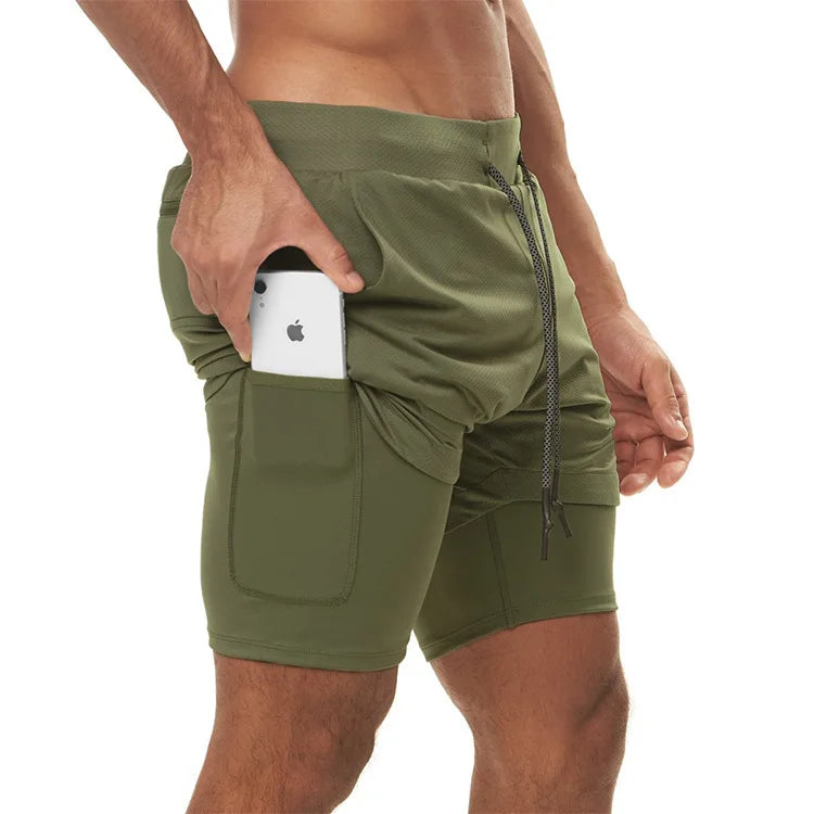 Camo Running Shorts Men Gym Sports Shorts 2 In 1 Quick Dry Workout Training Gym Fitness Jogging Short Pants Summer Men Shorts