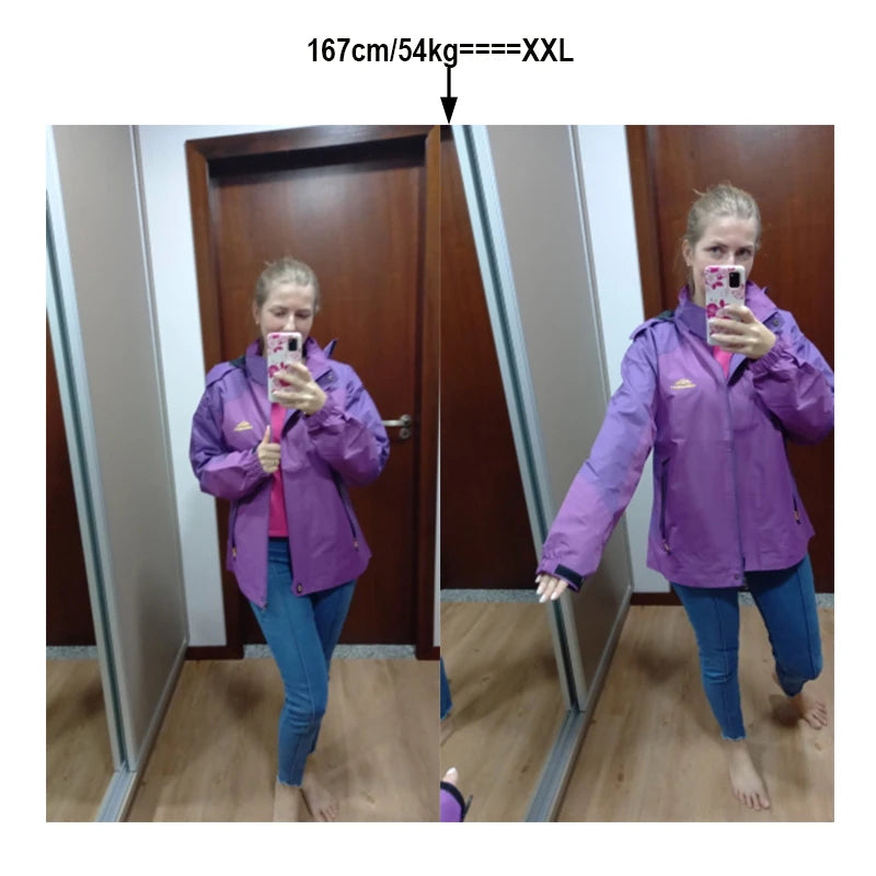 TRVLWEGO Women Camping Jacket Hiking Autumn Hooded Windbreaker Waterproof Climbing Trekking Travel Outdoor Sports Cycling Coats