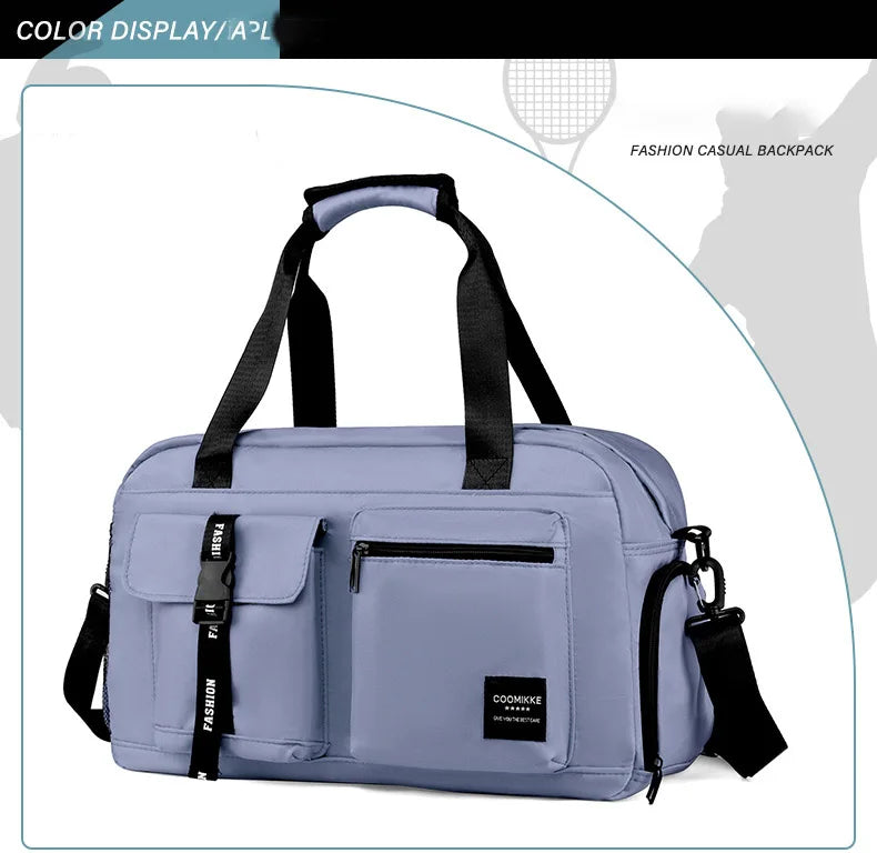 Large Fitness Bag Sports Handbag Women Dry Wet Shoes Pocket Single Shoulder Crossbody Swimming Yoga Gym Travel Backpack Duffel