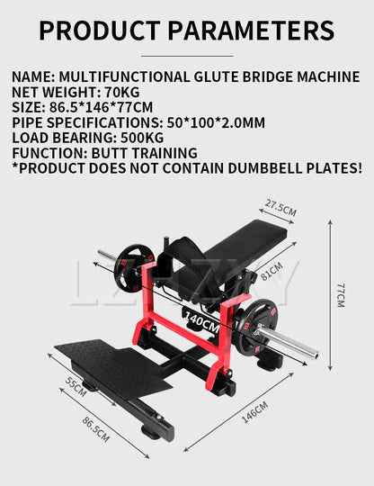 Gluteal bridge machine Buttock push Lift buttocks Fitness Equipment Comprehensive training device Exercise Gym workout Home Leg