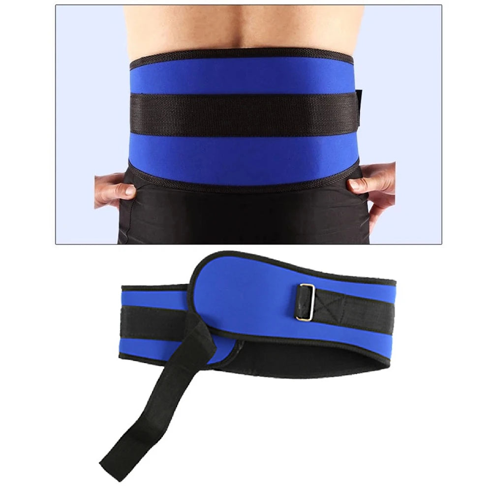 1Pcs Gym Weightlifting Belt Adjustable Waist Back Support Squat Dumbbell Barbell Deadlifts Training Fitness(Black and Blue)