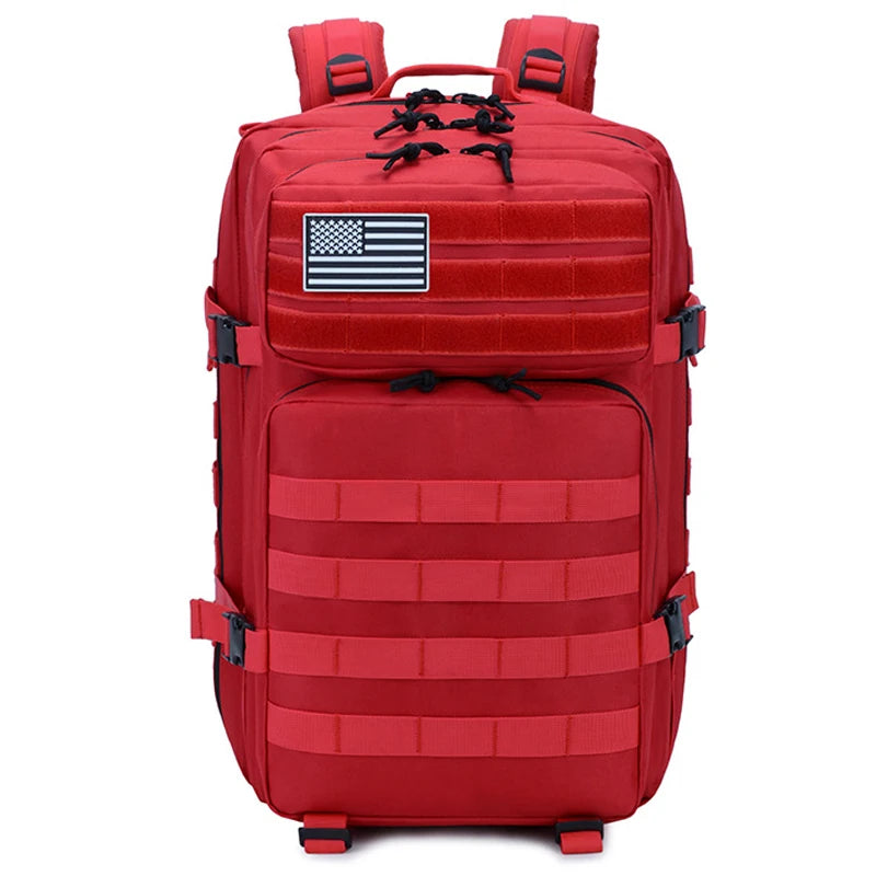 45L Tactical Backpack Outdoor Traveling Bag Fitness MOLLE Backpack School Pack GYM EDC Hiking Rucksack Witch Bottle Holder