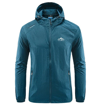 Summer Men Hiking Fishing Cycling Hooded Gym Sport Windbreaker Ultra Light Coat Men Outdoor Quick Dry Sun-Protective Thin Jacket