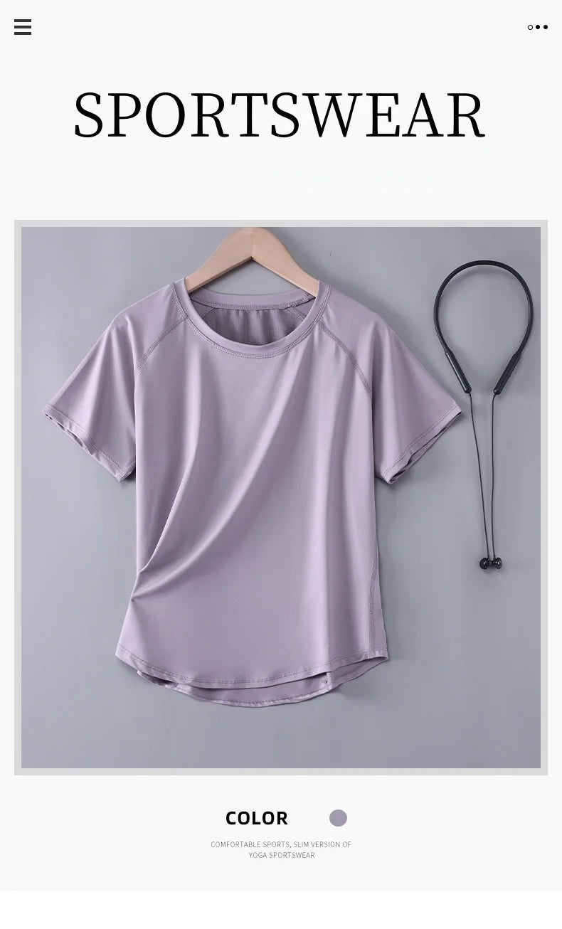 DRUR Yoga Tops Sportswear Woman Gym Shirts Breathable Quick Dry Short Sleeve Workout T Shirt Jogger Running T Shirt Yogawear New