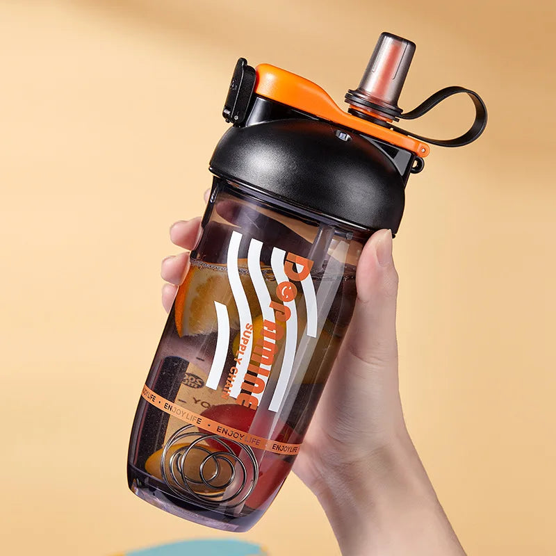 LUSQI 1PC 750ML Double Drink Shaker Water Bottle Protein Powder Shaker Mixing Cup For Fitness Gym Shaker Portable Water Bottle