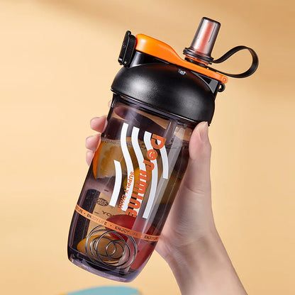 LUSQI 1PC 750ML Double Drink Shaker Water Bottle Protein Powder Shaker Mixing Cup For Fitness Gym Shaker Portable Water Bottle