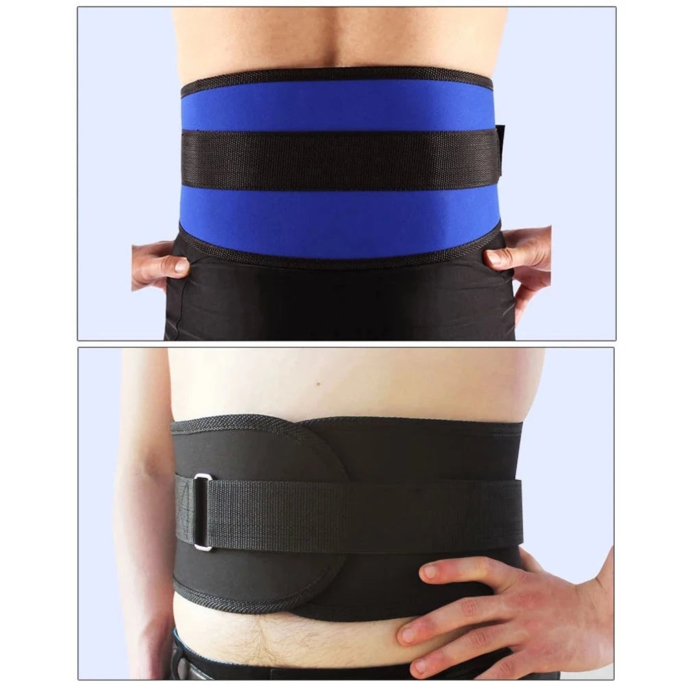1Pcs Gym Weightlifting Belt Adjustable Waist Back Support Squat Dumbbell Barbell Deadlifts Training Fitness(Black and Blue)