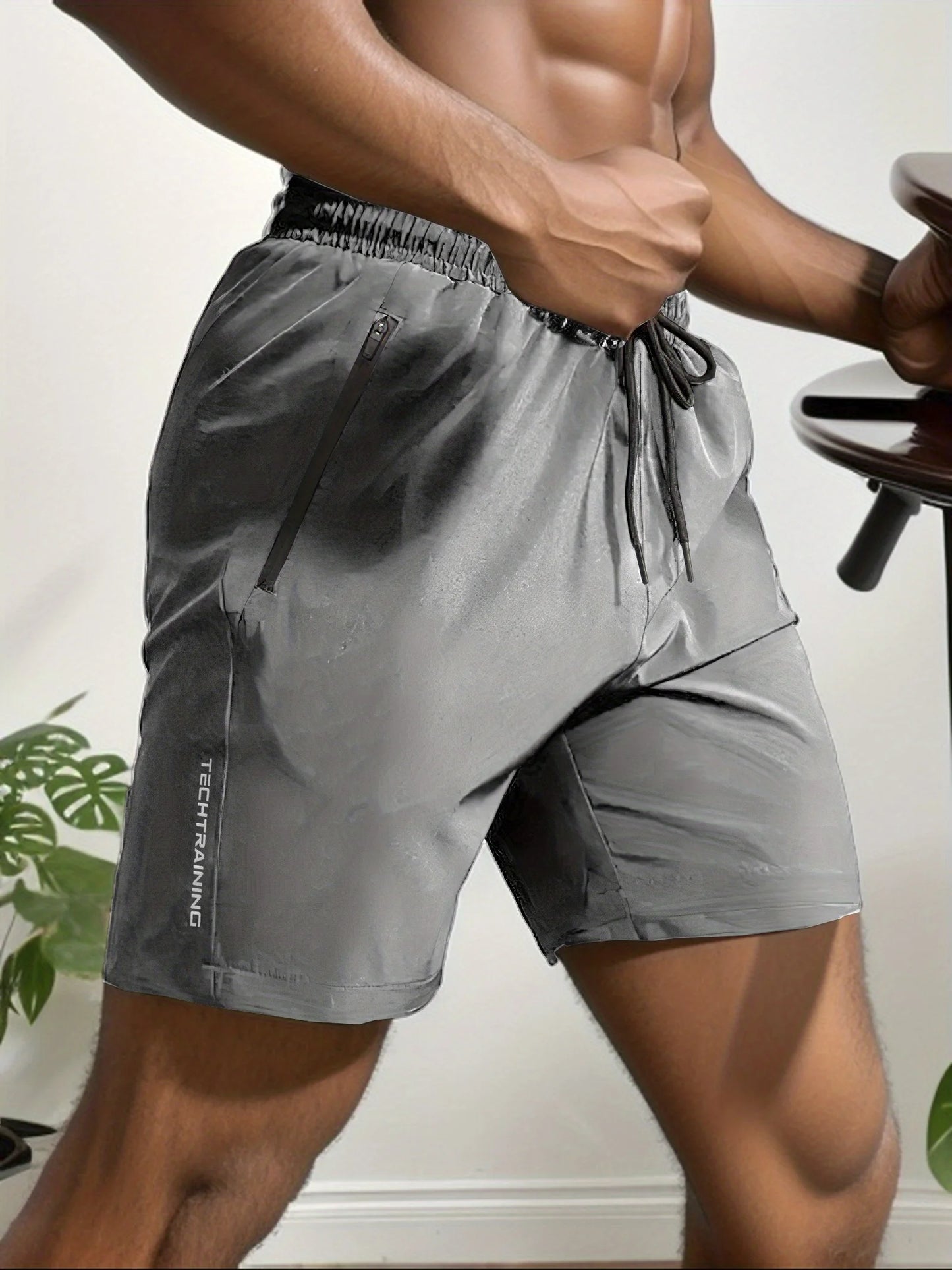 Men's Bottoms for Summer Gym Workout Running Cycling,Quick Drying Breathable Drawstring Waist Sports Shorts 2-0428