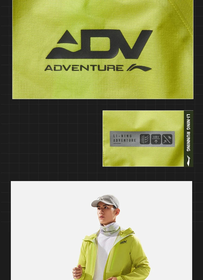 Li-Ning Men Women Professional Running Hooded Jacket Water Resistant Outdoor Mountain Wear LiNing Trail Run Windbreaker ACFV027
