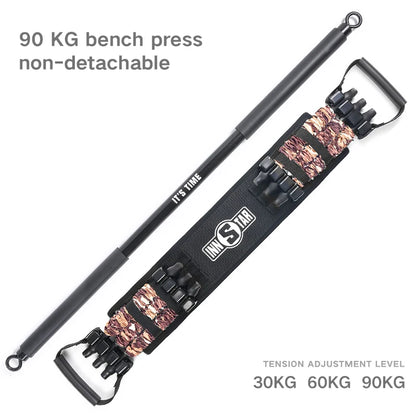 INNSTAR Resistance Band with Fitness Bar Chest Expander Bench Press Rubber Elastic Bands Home Gym Trainer Workout Equipment