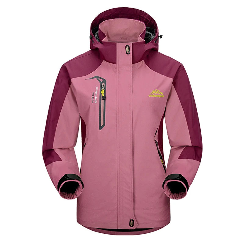 TRVLWEGO Women Camping Jacket Hiking Autumn Hooded Windbreaker Waterproof Climbing Trekking Travel Outdoor Sports Cycling Coats