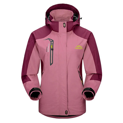 TRVLWEGO Women Camping Jacket Hiking Autumn Hooded Windbreaker Waterproof Climbing Trekking Travel Outdoor Sports Cycling Coats