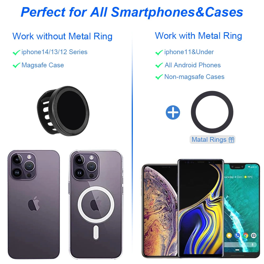 Tenmtoo Magnetic Phone Grip for MagSafe Adjustable Strap Gym Phone Ring Holder Compatible with iPhone 14 Pro 13 12 Smartphones