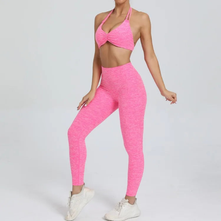 Sexy 2PCS Yoga Set Gym Suits with Shorts Crop Top Sports Bra Women Tracksuit Shorts 2 Pieces Running Clothing Fitness Clothing