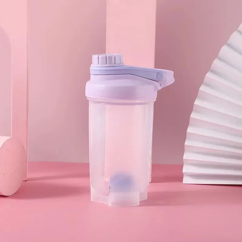 1PC Korean Style Leakproof Portable Shaker Bottle for Protein Milkshake Mixing Sports Water Cup Gym Fitness Gear Accessories