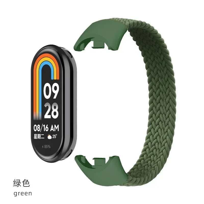 Nylon Braided Solo Loop for xiaomi Mi band 9 8 Strap Watchband NFC Watch Bracelet smart Miband belt correa on Mi band 7 6 5 4 8