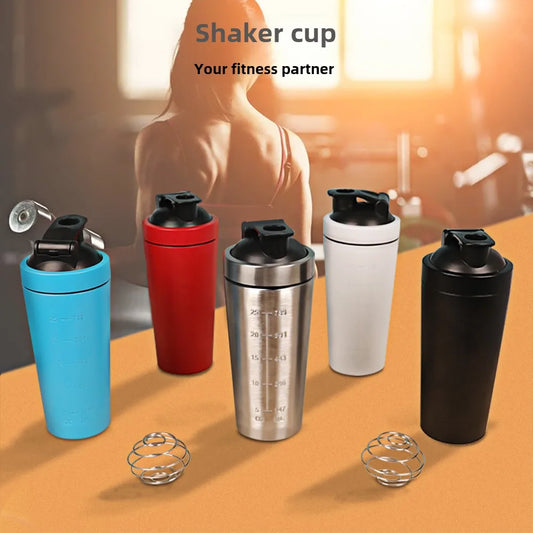 Stainless Steel Protein Shaker Cup Portable Fitness Sports Mug Nutrition Shakers Cup Water Bottles Water Cup Portable Shakers