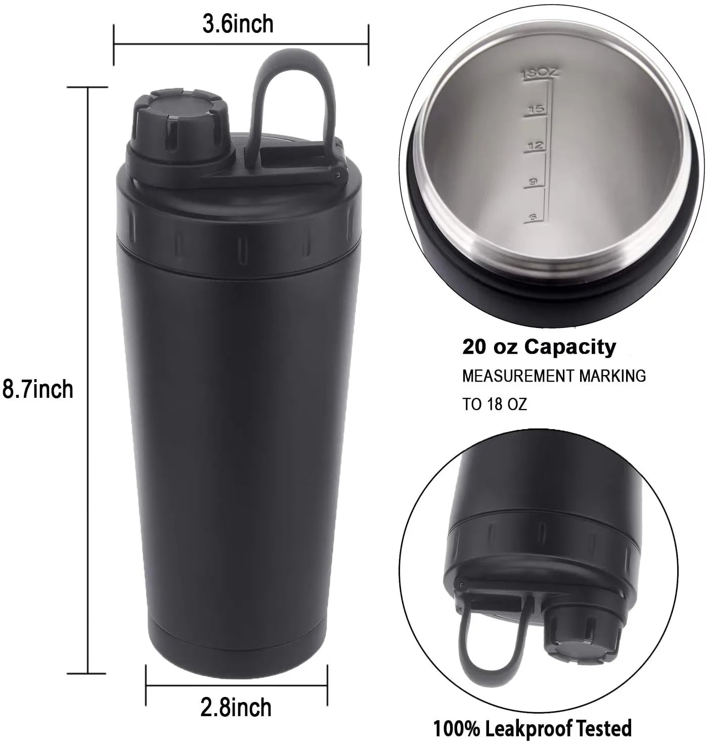 Stainless Steel Protein Shaker Cup Portable Fitness Sports Mug Nutrition Shakers Cup Water Bottles Water Cup Portable Shakers