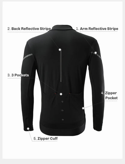 RION Winter Man Cycling Jersey MTB Jerseys Road Bike Shirts  Bicycle Clothing Long Sleeve Motorcross T-Shirt Windbreaker Fleece