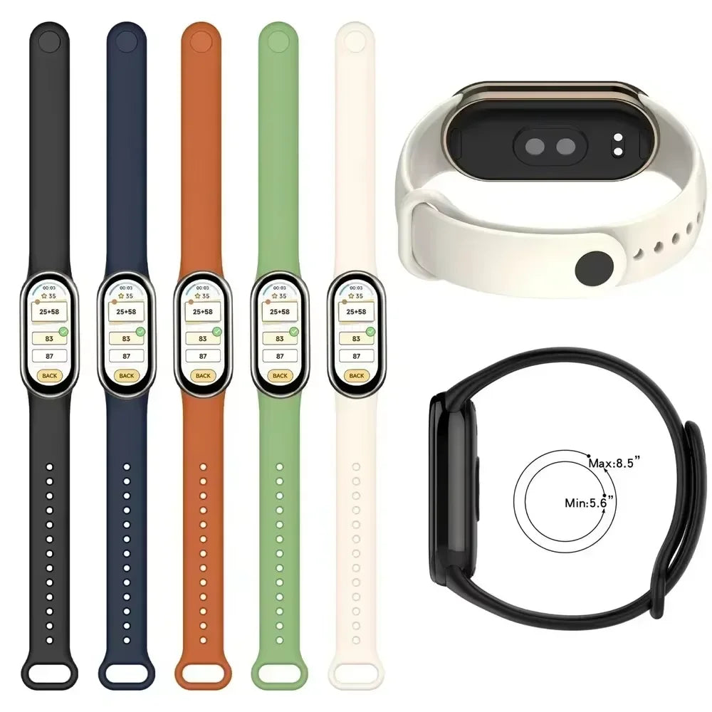 Soft Official Silicone Strap for Xiaomi Mi Band 10 Sports Smart Bracelet Wristband Mi Band 8 9 Replacement Band Accessories Belt