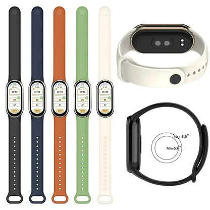 Soft Official Silicone Strap for Xiaomi Mi Band 10 Sports Smart Bracelet Wristband Mi Band 8 9 Replacement Band Accessories Belt