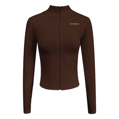 Women BUM New Sculpting Jacket Running Elasticity Yoga Jacket Slim Top Coat Women's Sports Jacket Gym Long Sleeves Women Zipper